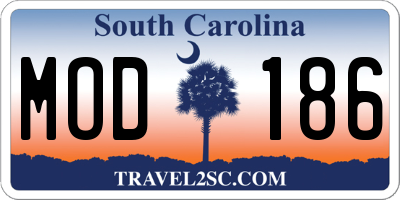 SC license plate MOD186