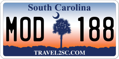 SC license plate MOD188