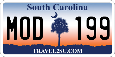 SC license plate MOD199