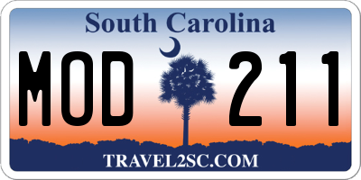 SC license plate MOD211