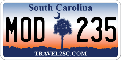 SC license plate MOD235