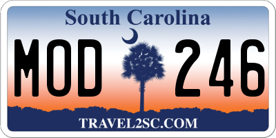 SC license plate MOD246