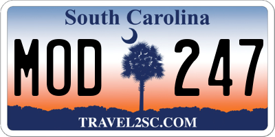 SC license plate MOD247