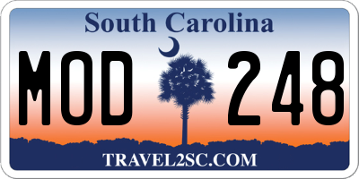 SC license plate MOD248