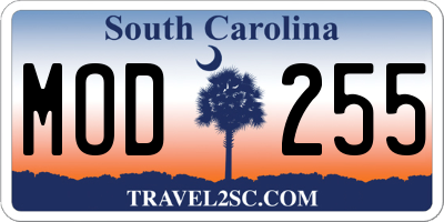 SC license plate MOD255