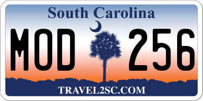 SC license plate MOD256