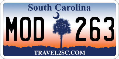 SC license plate MOD263