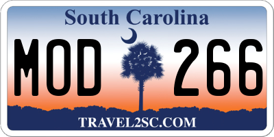 SC license plate MOD266