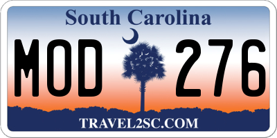 SC license plate MOD276