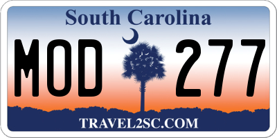 SC license plate MOD277
