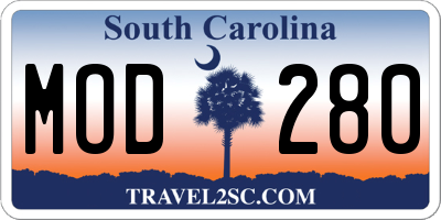 SC license plate MOD280