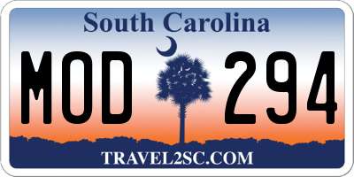 SC license plate MOD294