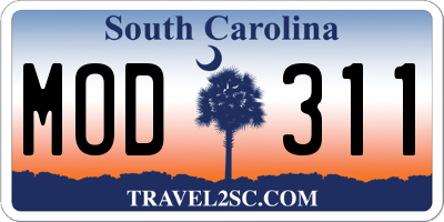 SC license plate MOD311