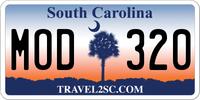 SC license plate MOD320