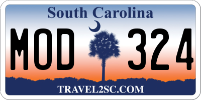 SC license plate MOD324