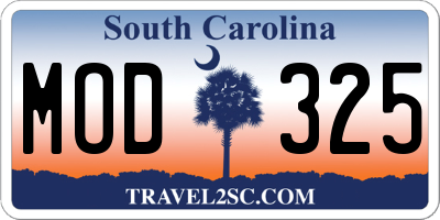 SC license plate MOD325