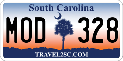 SC license plate MOD328