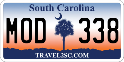 SC license plate MOD338