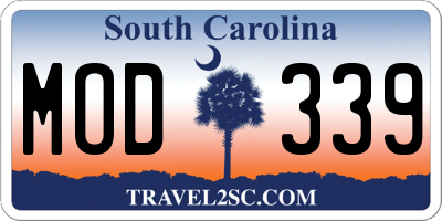 SC license plate MOD339