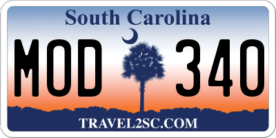 SC license plate MOD340