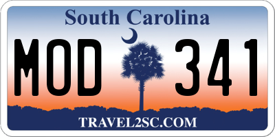 SC license plate MOD341