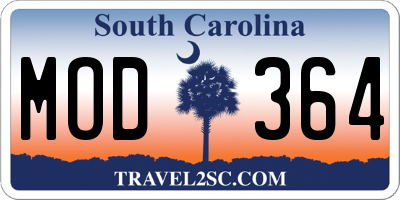SC license plate MOD364