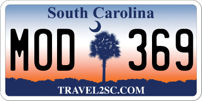 SC license plate MOD369