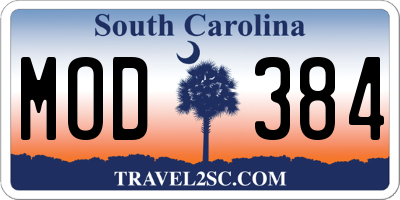 SC license plate MOD384