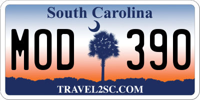 SC license plate MOD390