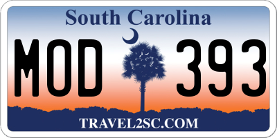 SC license plate MOD393