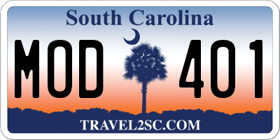 SC license plate MOD401