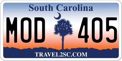 SC license plate MOD405