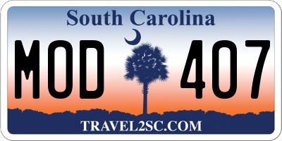 SC license plate MOD407