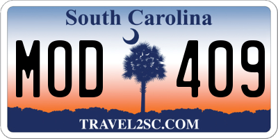 SC license plate MOD409