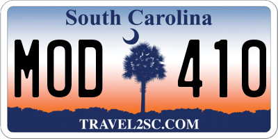 SC license plate MOD410