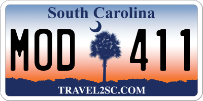 SC license plate MOD411