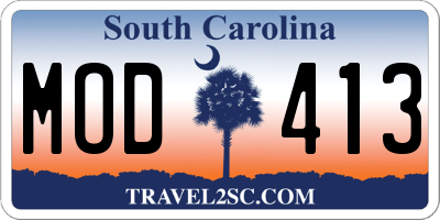 SC license plate MOD413