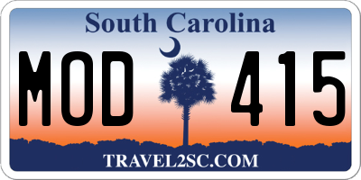 SC license plate MOD415