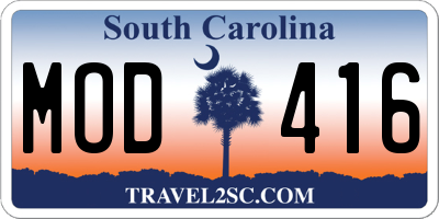 SC license plate MOD416