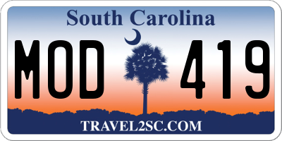 SC license plate MOD419