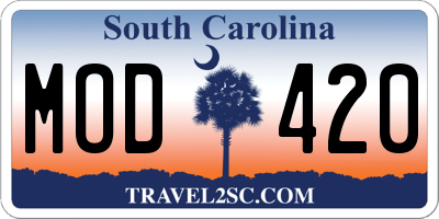 SC license plate MOD420