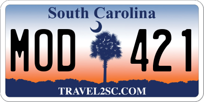 SC license plate MOD421
