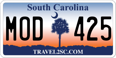 SC license plate MOD425