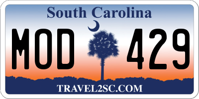 SC license plate MOD429