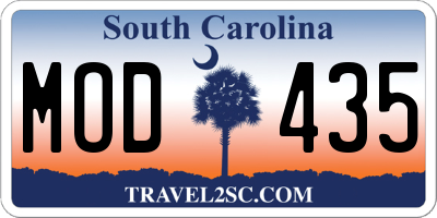 SC license plate MOD435