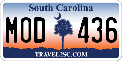 SC license plate MOD436