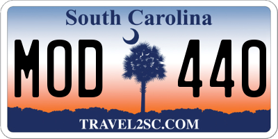 SC license plate MOD440