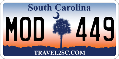SC license plate MOD449