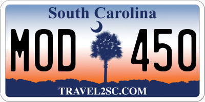 SC license plate MOD450