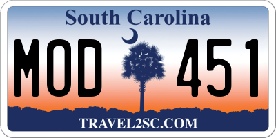 SC license plate MOD451